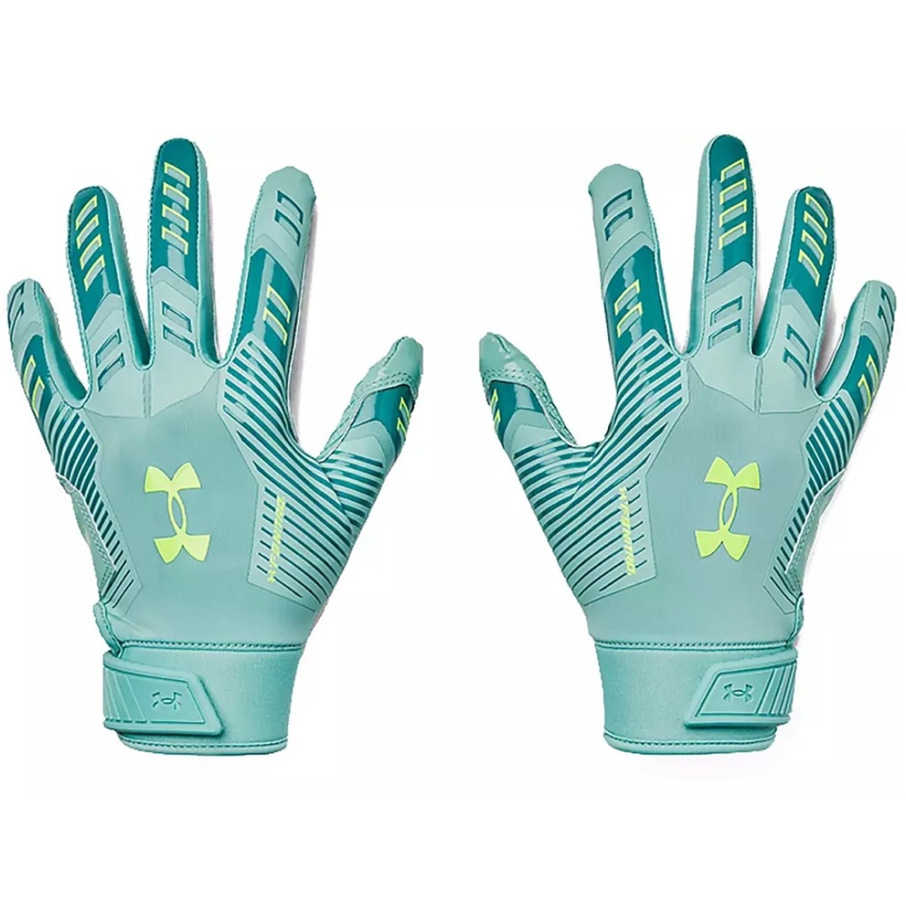 NEW Under Armour Women's F9 Nitro Football Gloves Aqua and Lime